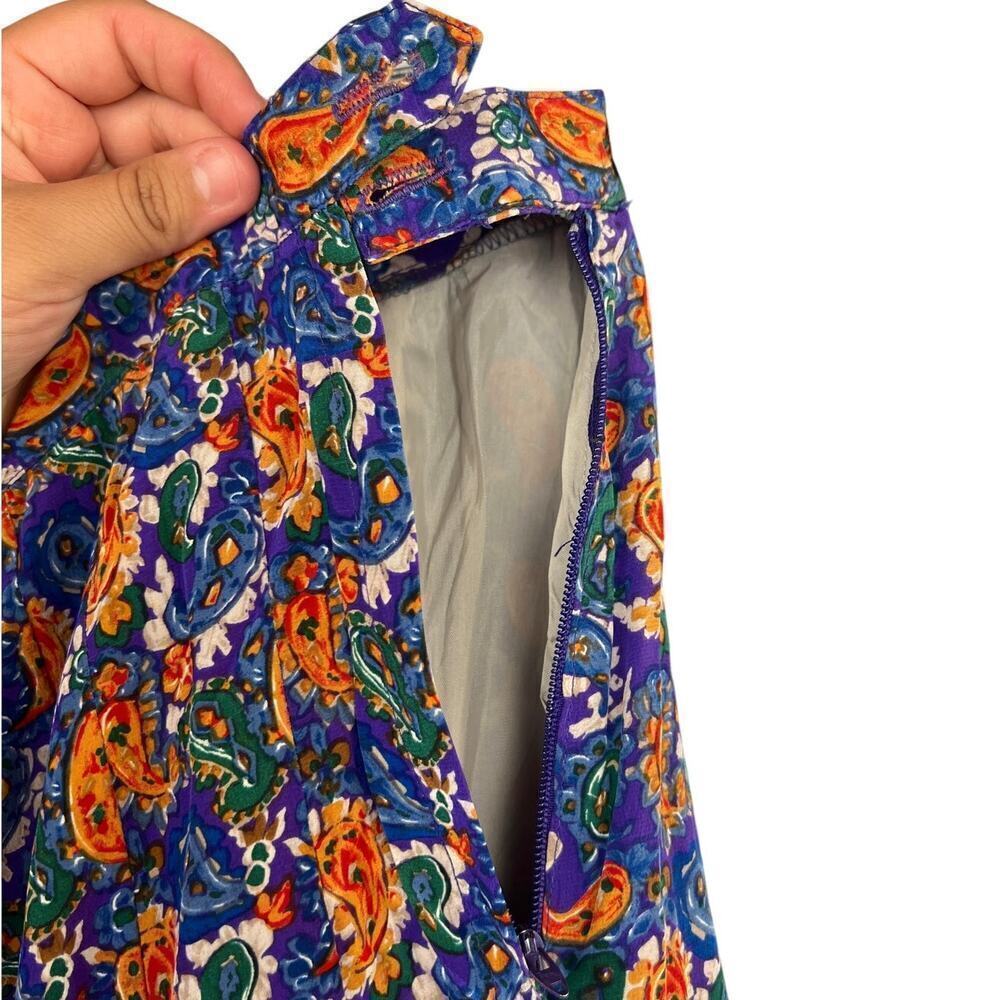 Vintage Nordstrom Freedberg Midi Length Paisley Print Skirt Size 18 - Picture 7 of 7